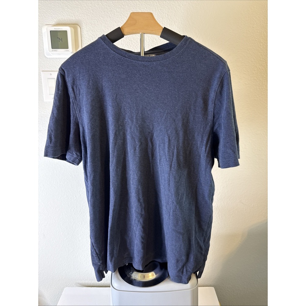 Kirkland Signature Mens Short Sleeve Pima Cotton Slub T-Shirt Blue Size‎ Large